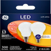 LED A15 E12 SW 40W 2PK GE A15 E12 (Candelabra) LED Bulb Soft White 40 Watt Equivalence 2 pk