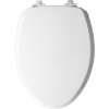 TOILET SEAT ELNG WOOD WH Bemis Slow Close Elongated White Molded Wood Toilet Seat