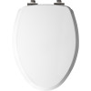 TOILET SEAT ELNG WOOD WH Bemis Benton Slow Close Elongated White Molded Wood Toilet Seat