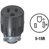 CONN RND W/ STRN RLF 15A Leviton Residential Vinyl Ground/Straight Blade Connector 5-15R 20-16 AWG 2 Pole 3 Wire