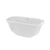 DreamLine Elegance 59" x 31" Freestanding Acrylic Soaking Bathtub, Brushed Brass Drain