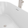 DreamLine Charisma 59" Freestanding Acrylic Bathtub, White Finish, Brushed Nickel Drain