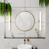 DreamLine Prospero 24 in. Circular Hanging Mirror, Brushed Brass Tempered Glass
