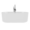 DreamLine Charisma 59" Freestanding Acrylic Bathtub, White, Matte Black Drain