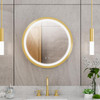 DreamLine Brilliance 24" Circular LED Light-up Mirror with Defogger, Brushed Brass
