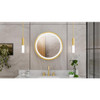 DreamLine Brilliance 24" Circular LED Light-up Mirror with Defogger, Brushed Brass