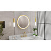 DreamLine Brilliance 24" Circular LED Light-up Mirror with Defogger, Brushed Brass