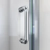 DreamLine Flex 36" D x 48" W Pivot Shower Door with Base and White Wall Kit, Brushed Nickel