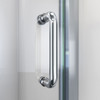 DreamLine Flex 36x36 Pivot Shower Door, Base & White Wall Kit, Brushed Nickel