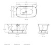 DreamLine Ascend 59" Freestanding Acrylic Bathtub BTADX3259C01, White with Chrome Drain