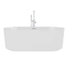 DreamLine Charisma 59" Freestanding Acrylic Soaking Bathtub, White, Chrome Drain