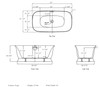 DreamLine Ascend 67" Freestanding Acrylic Bathtub, White with Matte Black Drain