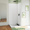DreamLine DreamStone 36x36x84 Corner Shower Wall Kit White Modern Subway Pattern