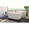 DreamLine Alliance Pro 59 in. Freestanding Acrylic Soaking Bathtub, White w/ Chrome Drain
