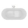 DreamLine Charisma 59" Freestanding Acrylic Bathtub, White, Polished Nickel Drain