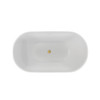 DreamLine Alliance Pro 67" Freestanding Acrylic Bathtub, White High-Gloss, Polished Brass Drain