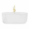 DreamLine Encore 65 3/4" Freestanding Acrylic Bathtub, White, Polished Brass Drain BT16X3466C31