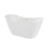 DreamLine Nile 63" Freestanding Acrylic Bathtub, White with Polished Brass Drain