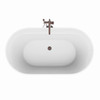 DreamLine Encore 65-3/4" Freestanding Acrylic Bathtub BT16X3466C06 White Oval