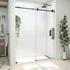 DreamLine Continuum WL61600760VDX09 56-60 in. W x 76 in. H Clear Frameless Sliding Shower Door Matte Black