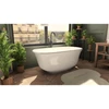 DreamLine Elegance 59"L x 31"W Freestanding Acrylic Soaking Bathtub, Matte Black Drain