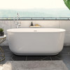 DreamLine Alliance Pro 59" Freestanding Acrylic Soaking Bathtub, White, Brushed Brass Drain