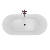 DreamLine Charisma 67" Freestanding Acrylic Bathtub, White, Oil Rubbed Bronze Drain