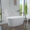DreamLine Enigma 53" Freestanding Acrylic Bathtub, White, Chrome Drain