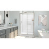 DreamLine Infinity-Z 36x48x78.75 Sliding Shower Door Kit with Base and Wall Panels, Brushed Nickel