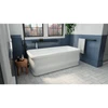 DreamLine Crest 59" Freestanding Acrylic Bathtub - White with Polished Brass Drain