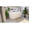 DreamLine Encore 65 3/4" Freestanding Acrylic Bathtub, White, Brushed Brass Drain