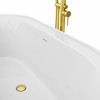 DreamLine Encore 65 3/4" Freestanding Acrylic Bathtub, White, Brushed Brass Drain