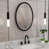 DreamLine Brilliance 20"W x 28"H Oval LED Light-up Mirror with Defogger, Matte Black