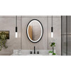 DreamLine Brilliance 20"W x 28"H Oval LED Light-up Mirror with Defogger, Matte Black