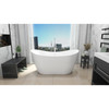 DreamLine Nile 71" Freestanding Acrylic Bathtub, White with Matte Black Drain