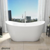 DreamLine Nile 67" Freestanding Acrylic Bathtub - White Oval Soaking Tub BTNL2867XC00