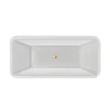 DreamLine Crest 59" Freestanding Acrylic Soaking Bathtub, White with Brushed Brass Drain