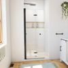 DreamLine Aqua-Q Fold 36 in. Frameless Bi-Fold Shower Door & Biscuit Base Kit, Satin Black