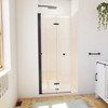 DreamLine Aqua-Q Fold 32" Frameless Bi-Fold Shower Door, Satin Black, Biscuit Acrylic Kit