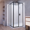 DreamLine Cornerview 36x36x78.75" Sliding Shower Enclosure Kit with Base & Wall Panels, Satin Black