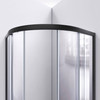 DreamLine Prime 33" x 33" x 78.75" H Shower Enclosure Kit with Base and Frosted Glass Door, Satin Black