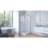 DreamLine Flex 32" Pivot Shower Enclosure Kit with Base and White Wall Panels, Brushed Nickel
