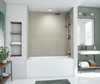 Swanstone Metro Subway Tile Glue-Up Bathtub and Shower Wall Kit, 34" x 50" x 72", Limestone