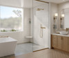 Swanstone Modern Subway Tile Glue-Up Bathtub and Shower Single Wall Panel, 50 x 72, Coastal Sands
