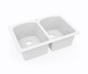 Swanstone KSLB-3322 22 x 33 Dual Mount Double Bowl Kitchen Sink White