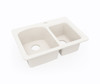 Swanstone KSDB-2518 18 x 25 Dual Mount Double Bowl Sink in Bisque