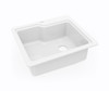 Swanstone KSSB-2522 22 x 25 Dual Mount Single Bowl Kitchen Sink, White