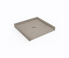 Swanstone STS-3738 37 x 38 Alcove Shower Pan with Center Drain Limestone