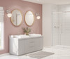Swanstone Modern Subway Tile Glue-Up Shower Wall Kit 34x50x84 Birch