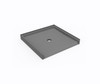 Swanstone STS-3738 37 x 38 Alcove Shower Pan with Center Drain Ash Gray